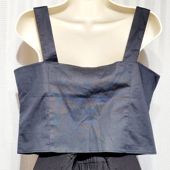 NWT Anxiety Black Stretch Crop Corset Top (L) - Picture 3 of 8